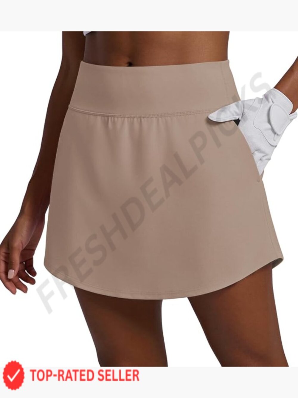High Waisted Golf Skort with 4 Pockets Curved Hem Athletic Skirt for Tennis